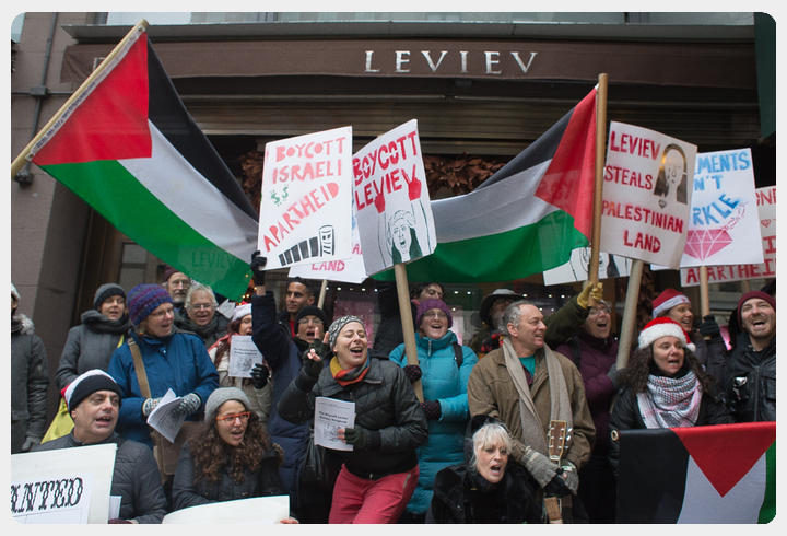 protesting at Leviev 2014